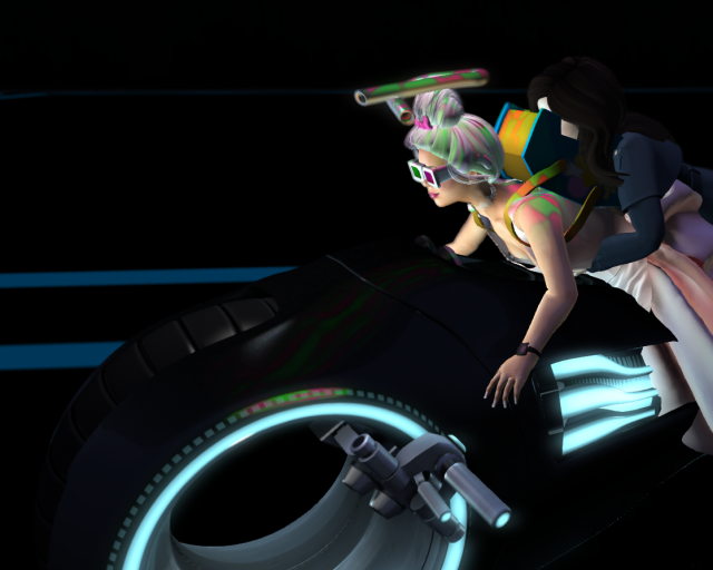 Cyberpunk motorcycle ride. Image via ▓▒░ TORLEY ░▒▓.