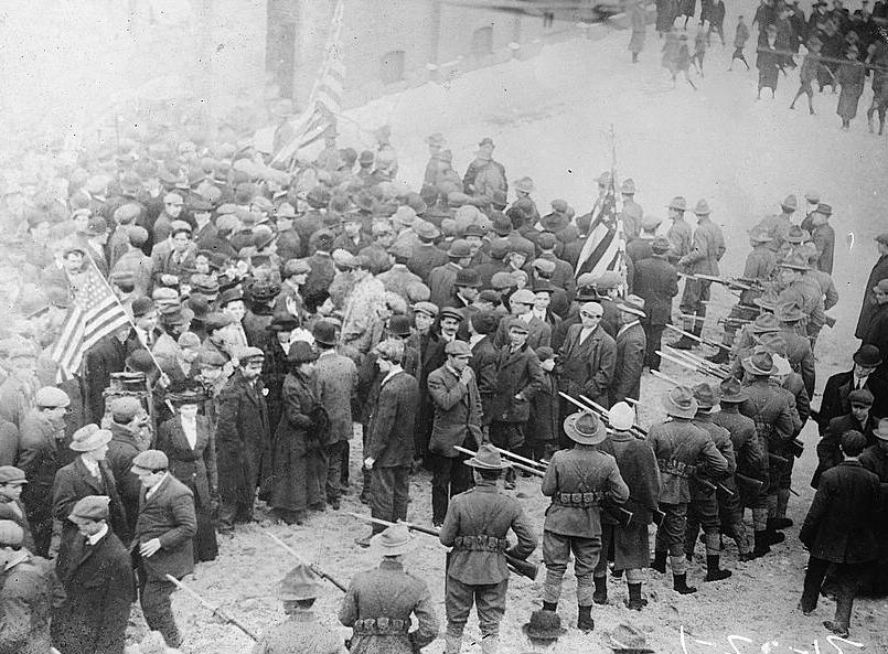 The "Bread and Roses" Lawrence textile strike of 1912. Photo via Library of Congress.