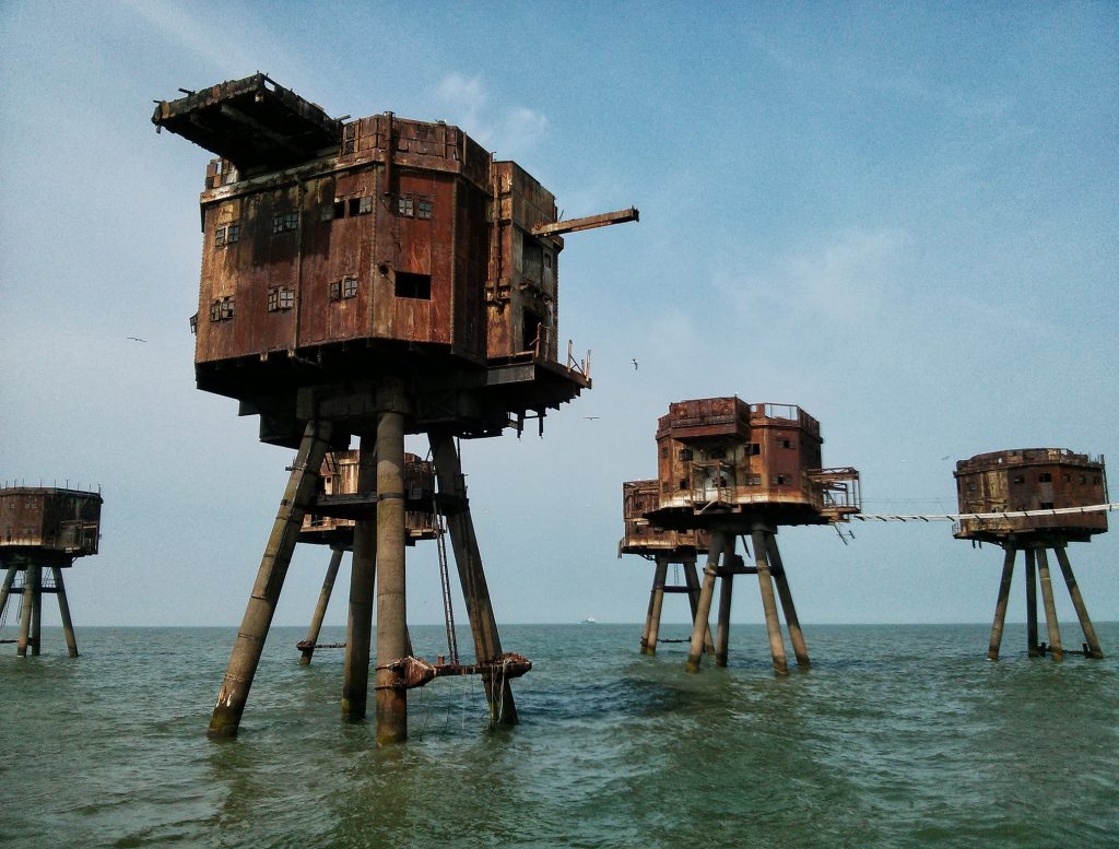 "The Maunsell Sea Forts, part of London's World War II anti-aircraft defences." Photo by Steve Cadman.